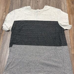 Men's Gray and Black Colorblock Shirt